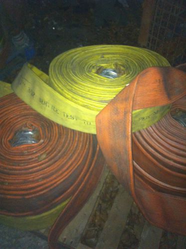 LOT OF (9) ANGUS FIRE HOSES ,WITH COUPLERS,100ft,75FT,50FT