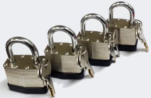 4 x laminated padlock double locking keyed alike 40mm lock
