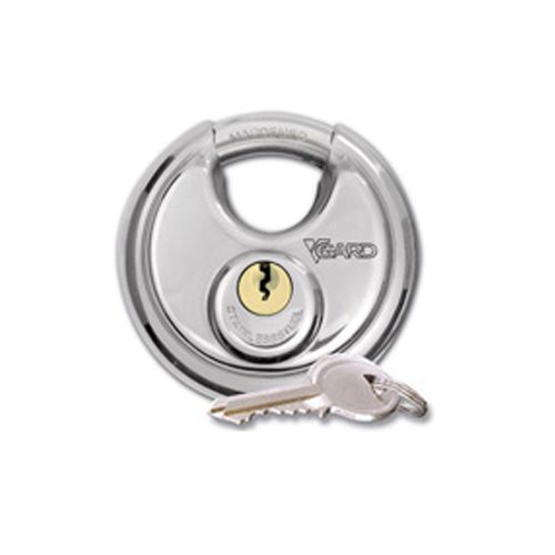 V-GUARD Disc Padlock 70mm Steel Armor Storage Stainless Round Lock 2Key 2-3/4