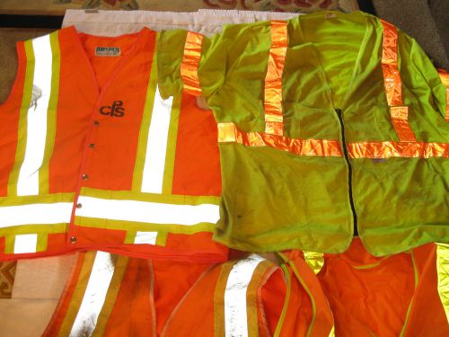 Mens Construction, Work Reflective Safety Vests, Total Of 4 Each, Size 4XL