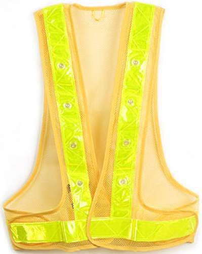 MAXSA XL Reflective Night Safety Vest for Jogger Walker + 16 LED Flashing Lights