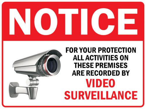 Pas322 home recorded video camera surveillance security wall aluminum sign 9x12&#034; for sale