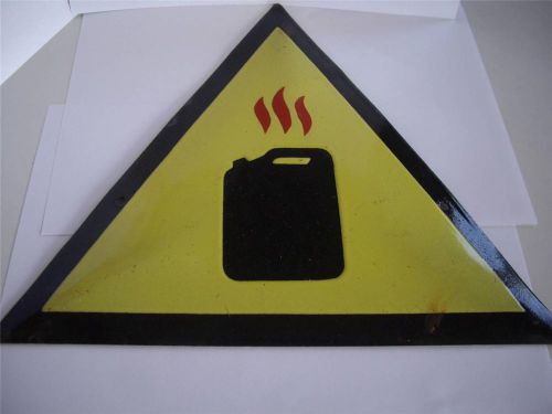Vintage  Black&amp;Yellow Enamel Tin Sign Plate Signate - Flammable Materials