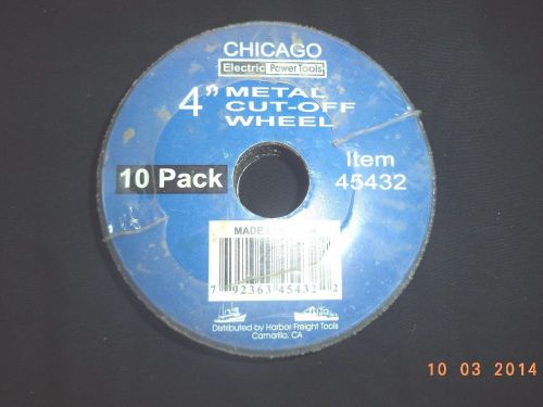 Chicago electric power tools 4&#034; metal cut-off wheels ~ 10 pack for sale