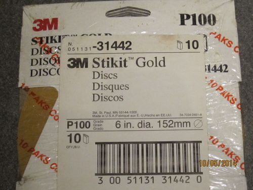 3M Stikit  gold disc #31442 / p100grit / 6 &#034; / 10 five paks
