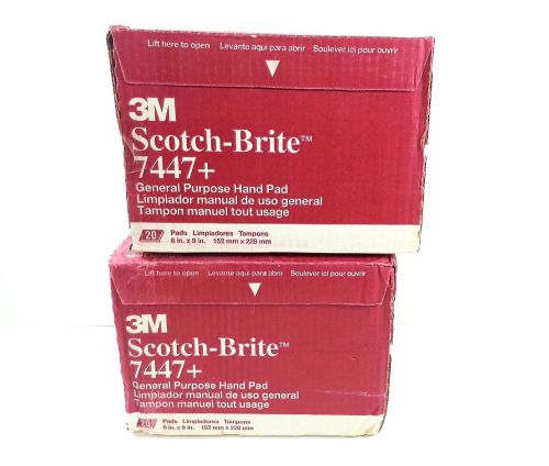 40 - 3M Scotch-Brite General Purpose Hand Pads 7447 + ~ LOT 2 Boxes Pads 6&#034; x 9&#034;