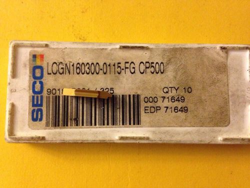 SECO CARBIDE INSERTS LCGN 160300-0115-FG CP500 (QTY8)