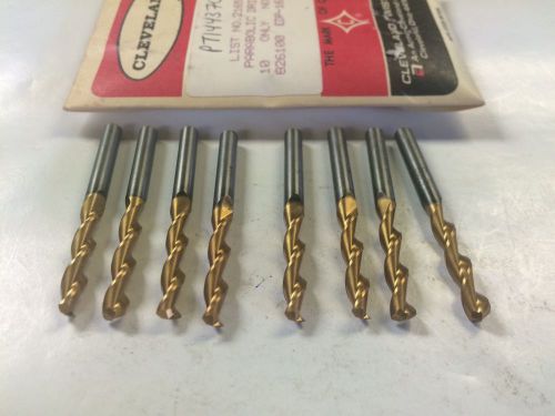 Cleveland 16124  2165TN No.9 (.1960) Screw Machine, Parabolic Drills Lot of 8