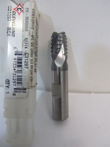 Cleveland C31297, 1/2&#034; x 1/2&#034; x 1/2&#034; x 2 1/2&#034;, 4 Flute, Cobalt Roughing End Mill