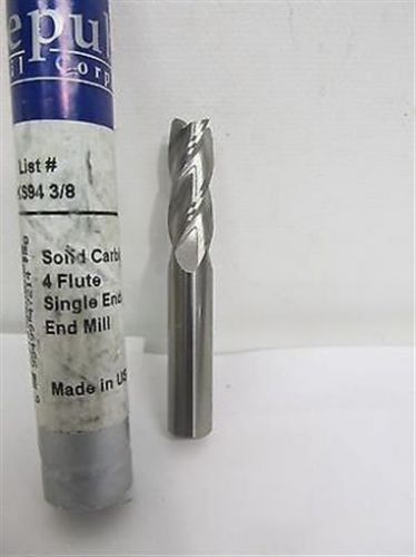 Republic Drill KS94, 3/8&#034;, 4 Flute, Solid Carbide End Mill