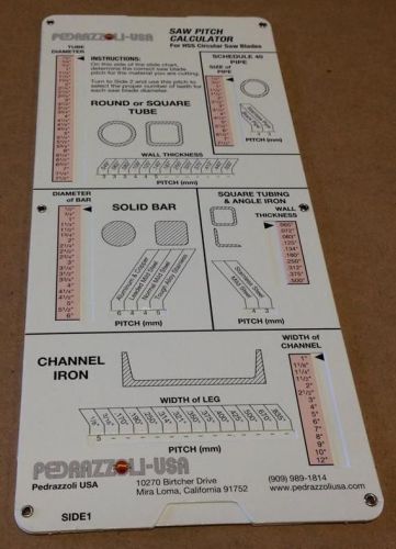 Circular cold saw pitch blades chart with saw blade selection guide and speeds for sale