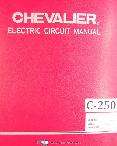Chevalier fsg series, grinder, electrical circuit diagrams &amp; parts manual 1996 for sale