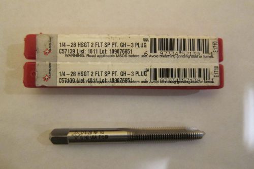 CLEVELAND 1/4-28 TAPS TWO FLUTE SPIRAL POINT PLUG TAPS GH3 -  NEW.