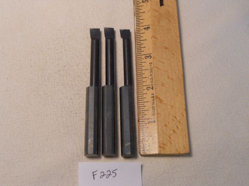 3 USED SOLID CARBIDE BORING BARS. 3/8&#034; SHANK. MICRO 100 STYLE. B-320 (F225}