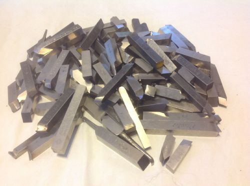 LOT OF 109 ASSORTED used METAL LATHE CUTTING BITS some with CARBIDE TIPS Tooling