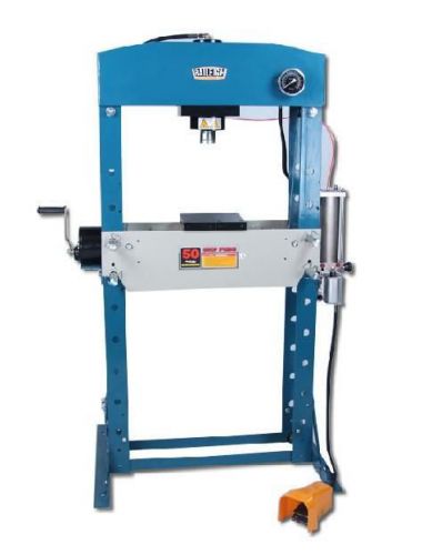 50 ton 7.8&#034; strk baileigh hsp-50a h-frame hydraulic press, pneumatic/manual oper for sale