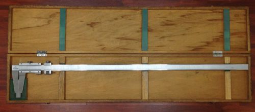 MITUTOYO 40&#034; CALIPER 1/1000 in INSIDE &amp; OUTSIDE STAINLESS WITH WOODEN BOX
