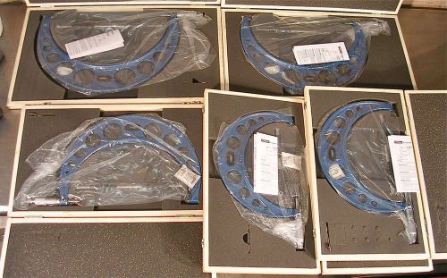FOWLER SERIES No. 52-240, 5-PC OUTSIDE MICROMETER SET W/STANDARDS &amp; CASES 7&#034;&gt;12&#034;