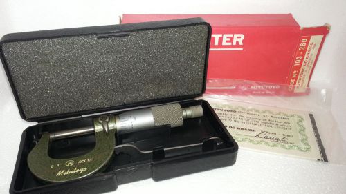 MITUTOYO #103-260 - 0-1&#034; .0001&#034; OUTSIDCE MICROMETER in Case
