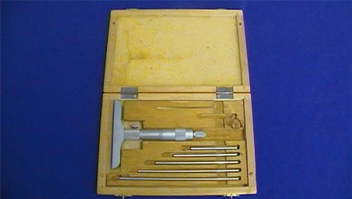 0-6&#034; Depth Micrometer W/5 Rods 602-3020 Metalworking Used Guaranteed