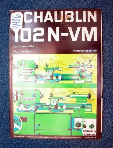 Schaublin 102N-VM Leadscrew Lathe Technical Spec, Inv 4486