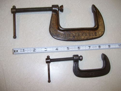 C Clamp, Vintage Brink &amp; Cotton 2&#034; &amp; Unbreakable 3&#034; Made in USA