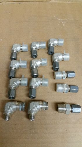 13 Tube Fittings Unions Elbows Swagelok equiv. SS-400-2-6  SS-400-1-6