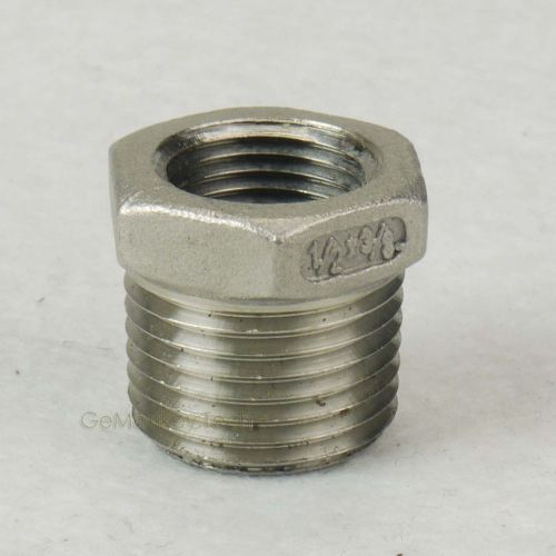 Hex Bushing 304 Stainless Steel 1/2 x 3/8 NPT Pipe Male-Female Thread Reducer