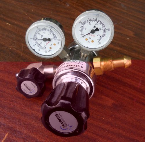 Harris Specialty Compressed Gas Dual Gauge Regulator CGA500 Vac &amp; 30PSI -30in/hg