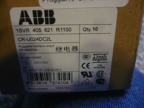 Box of 10 New OEM ABB 1SVR405621R1100 CR-U024DC2L Pluggable Interface Relays