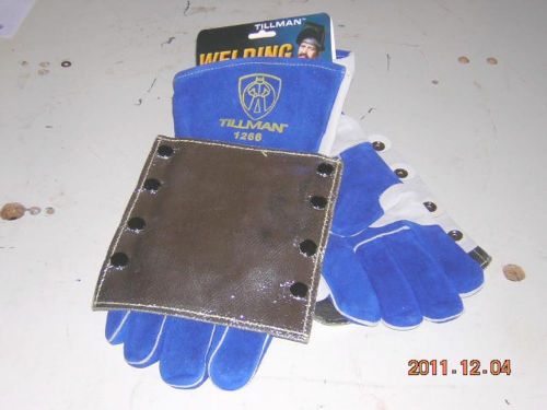 Tillman welding glove 1266 mig high heat leather large snap on shields for sale
