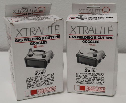 Lot (2) Fibre Metal XTRALITE VG-200-H5  2&#034;x4-1/4&#034; GAS WELDING &amp; CUTTING GOGGLES