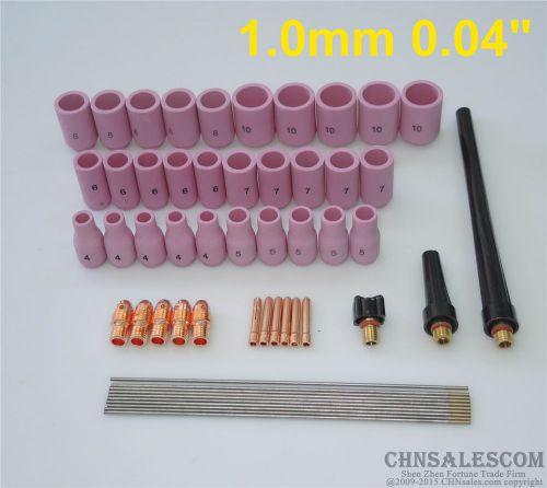 53 pcs tig welding kit for tig welding torch wp-9 wp-20 wp-25 wl15 1.0mm 0.04&#034; for sale