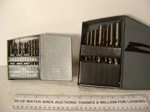 (2) SETS of HSS Drill Bits in HUOT Cases, Partial Sets Fractional &amp; Number Sizes