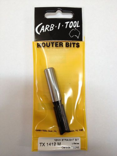 CARB-I-TOOL TX 1412 M 12mm x  1/2 ” LONG CARBIDE TIPPED STRAIGHT CUT ROUTER BIT