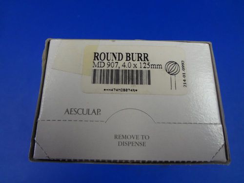 Aesculap Round Burr  MD 907 4.0 x 125 mm 1 box of 5 each