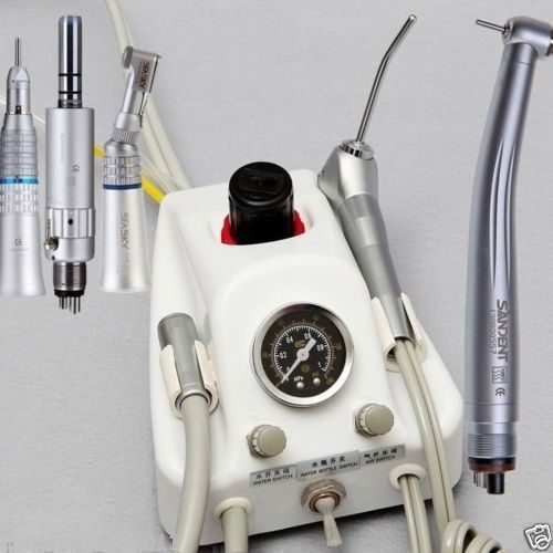Dental portableturbine unit 4h+high low speed straight contra angle handpiece for sale