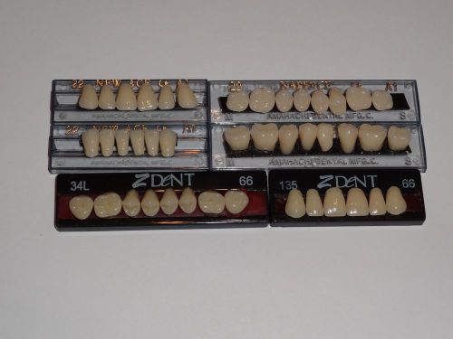 ACRYLIC UPPER &amp; LOWER COMPLETE SET DENTURE TEETH A1 Size 22 AND UPAND LW 66