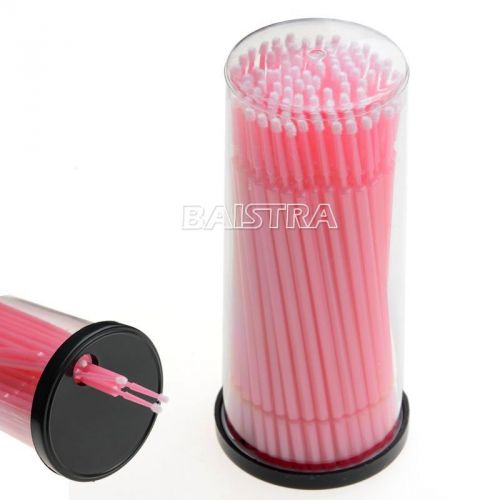 100pcs/box New Dental Lab Disposable Micro applicators Brushes Pink Color for U