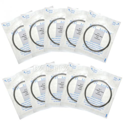 5 X Dental Orthodontic Super Elastic Niti Long Archwire Round Wires 0.014&#034; 5M