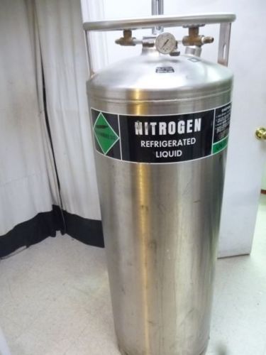 Two large stainlesssteel liquid nitrogen 180lp  dewars un1977  w/gauges   l574 for sale