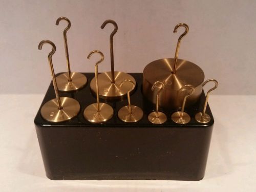BRAND NEW Troemner Newton Brass Set of 9 Hooked Physics Weights 0.1N - 10N