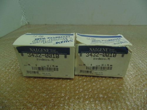 1 BOX OF 8 NALGENE 16x76mm ULTRABOTTLE, PC 3432-0010