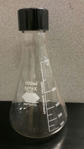 (6) Screw Caps 500 mL Kimax Glass Flask