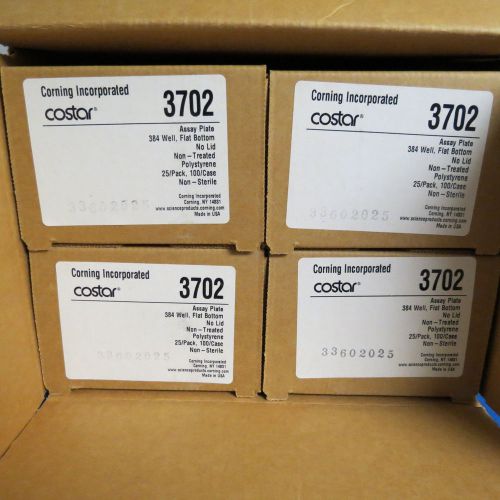 New Case Corning Costar 384 Well Clear Assay Plates # 3702  Qty 100