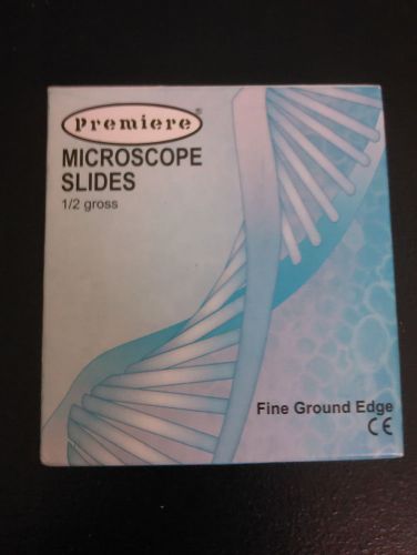 Premiere Microscope Slides 25 x 75 x 1mm  1/2 gross. Fine Ground Edge