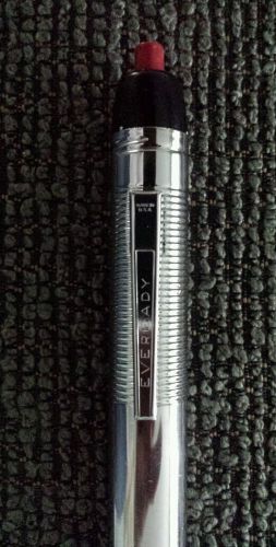 Vintage EVEREADY FLASH LIGHT Chrome DECO STYLE Penlight TOUCH TIP