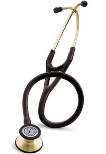 3m littmann cardiology iii stethoscope brass-finish chestpiece black tube 27&#034; for sale