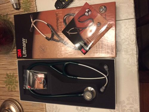 3m littmann cardiology iii stethoscope, hunter green, 27 inch for sale