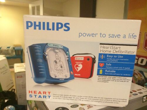 New factory sealed phillips heartstart aed defibrillator &amp; red case m5068a for sale